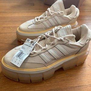 Adidas x Ivy Park platform sneaker in tan. Size 9. New. Never worn with tags.